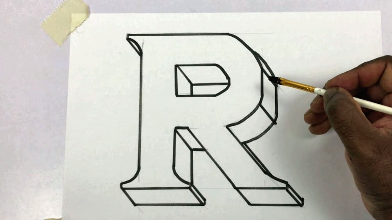 Draw Letter R In 3d For Assignment And Project Work Alphabet R