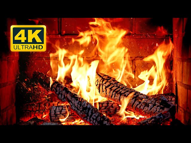 🔥 Fireplace 4K UHD! Fireplace with Crackling Fire Sounds. Fireplace Burning for Home class=