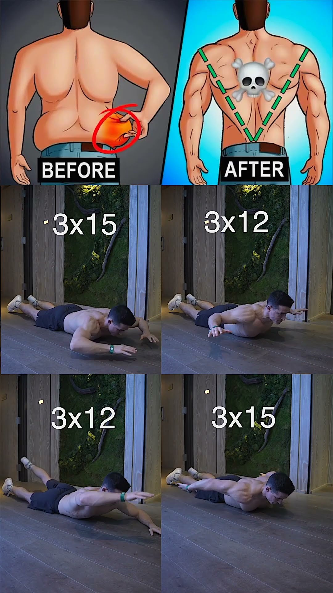Fix lower back pain workout at home  !! ??