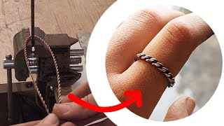 How to make a twisted double layer ring||Double layer copper ring|Making jewelry is easy@kimzi858