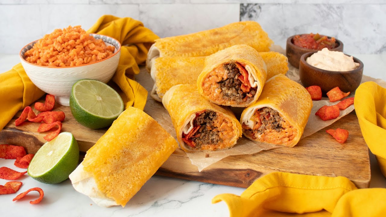 'Better than Taco Bell' Flamin' Hot Grilled Cheese Burrito Recipe