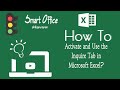 How to activate and use the inquire tab in microsoft excel