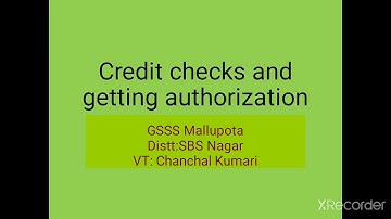 Credit checks and getting authorization