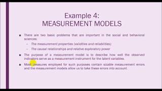 Example 4: Measurement Models - LISREL Part 4 Profile