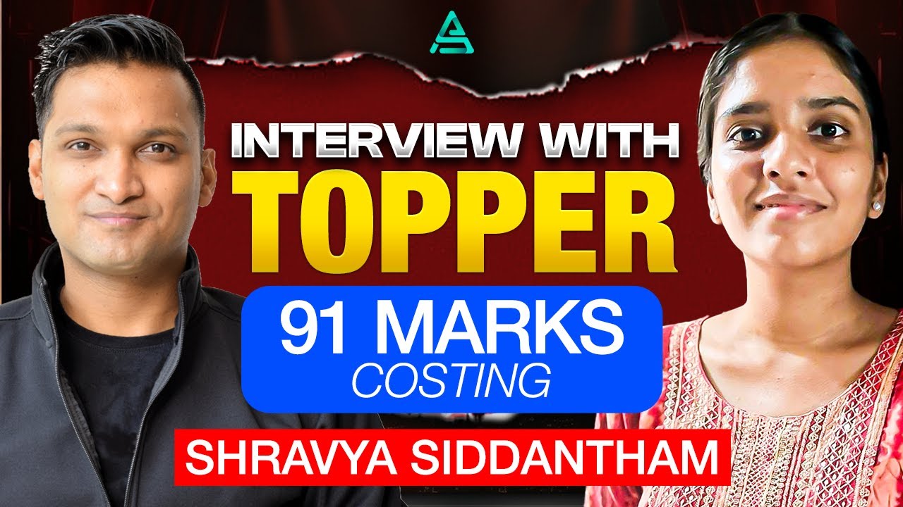 Interview with CA Inter Topper | 91 Marks in Costing | Shravya ...