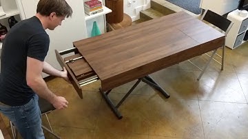 Span Coffee Transformer Table Height Adjustable and Extendable