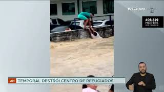 Storm destroys refugee center in Manaus screenshot 3