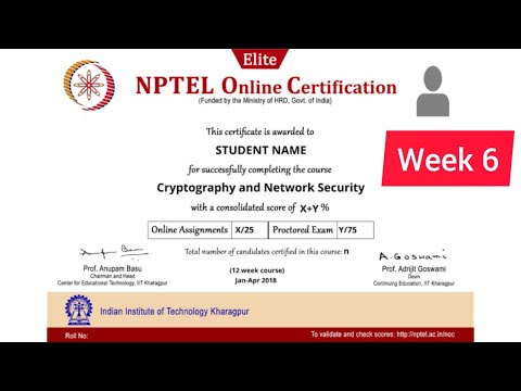 💥Cryptography and Network Security | Week 6 Quiz | Assignment 6 Solution | NPTEL 2022 | SWAYAM💥💥