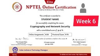 💥Cryptography and Network Security | Week 6 Quiz | Assignment 6 Solution | NPTEL 2022 | SWAYAM💥💥