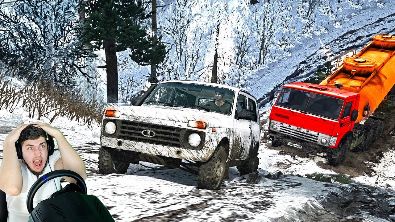 СТАРЫЙ КАМАЗ НЕ СМОГ ВЫЕХАТЬ В ГОРУ - НИВА ВЫТАЩИТ SPINTIRES MUDUNNER