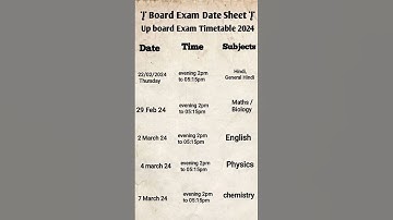 up board Exam Date Sheet 2024 || Up Board Exam Timetable 2024 || #boardexam #education