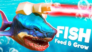 Deviens UN REQUIN avec UN LASER ! | Feed And Grow Fish