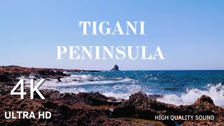 Tranquil Tide: 1 Hour of Relaxing Blue Sea Sounds and Rocky Shore Beauty in 4K