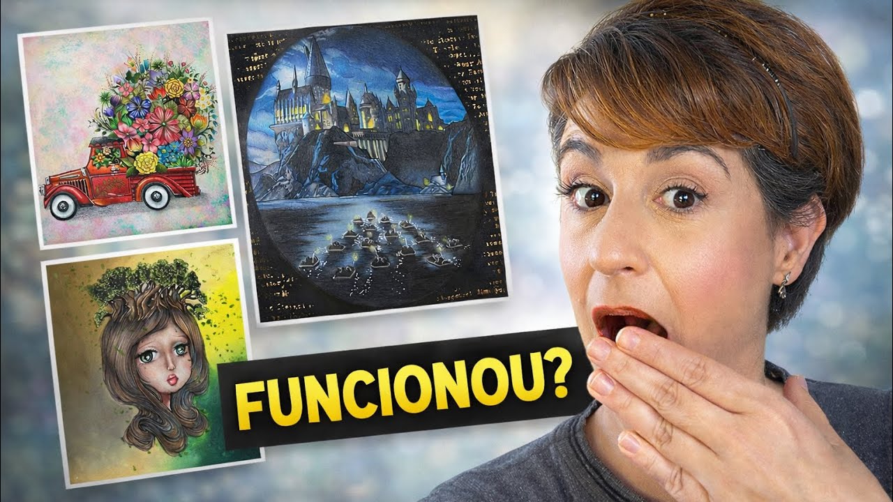 Testei materiais alternativos no livro de colorir: meus 3 favoritos