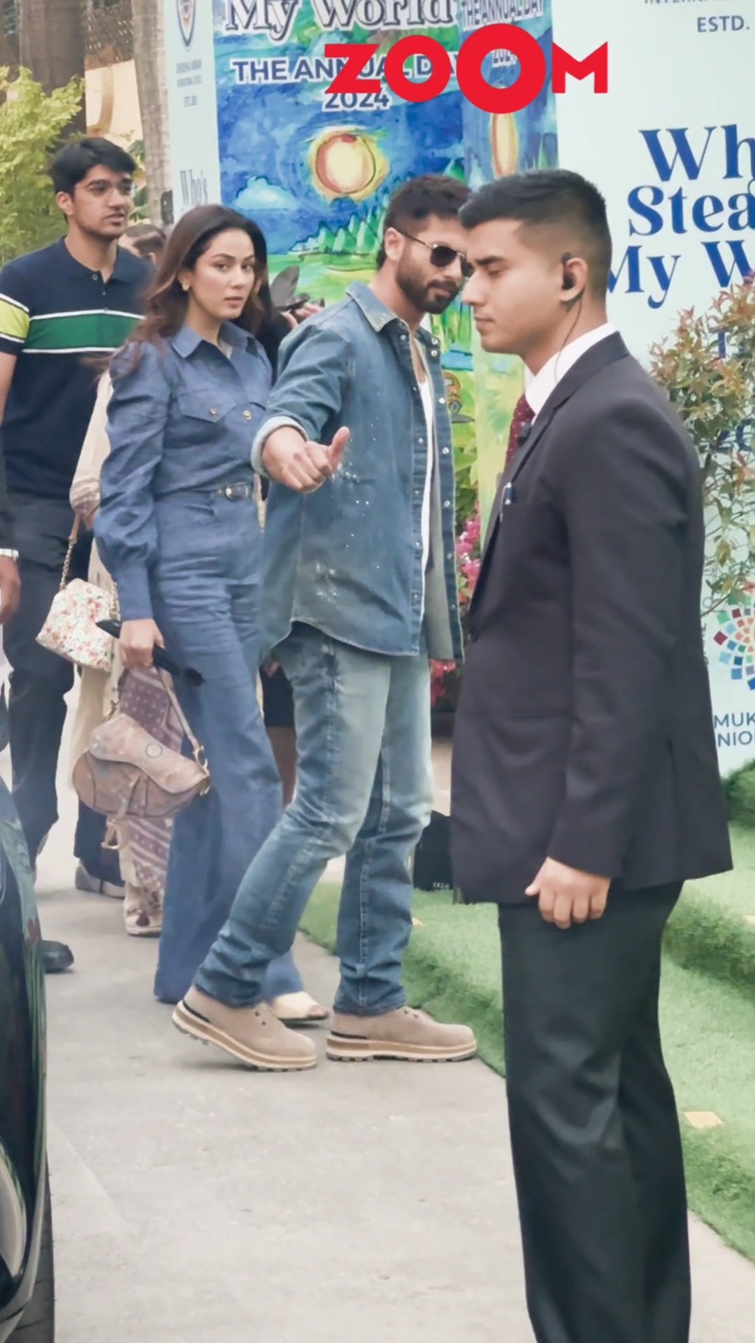 Shahid Kapoor TWINS with wife Mira Rajput in Denim as they ARRIVE for kids' school event ? #shorts