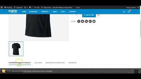 Porto WordPress(How to Rename Single Product Data Tabs)