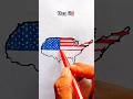 Draw Flag Map of USA 🇺🇸 #usa #unitedstates #flag
