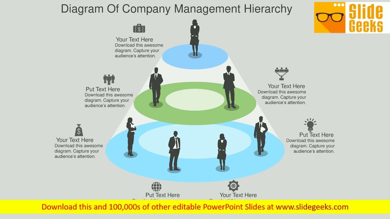 Diagram Of Company Management Hierarchy Powerpoint Template