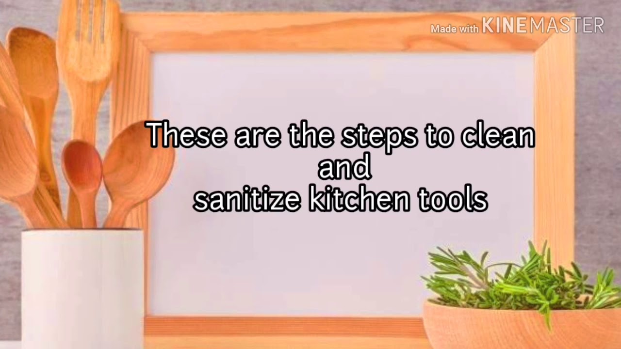 video presentation on how to sanitize kitchen tools and equipment