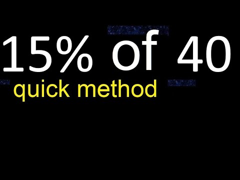15% de 40 , percentage of a number . 15 percent of 40 . procedure - YouTube