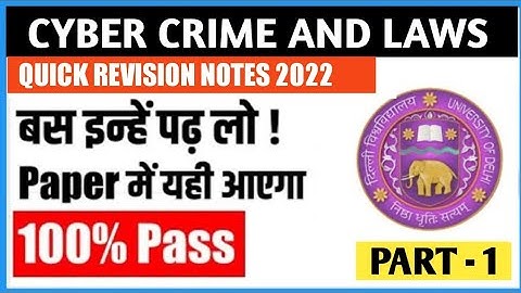 Cyber Crime & Law Important Notes I Quick Revision I Bcom Prog/Hnrs I Sol Offline Exams #sol #dusol