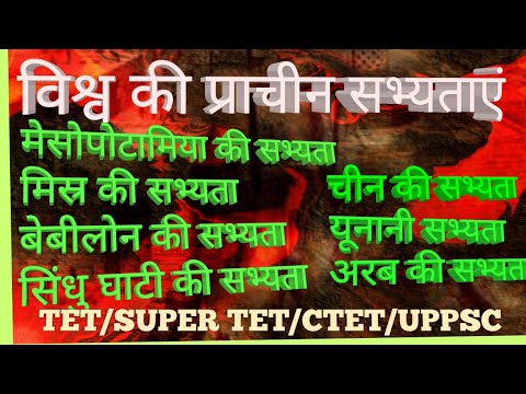 TET/SUPER TET/ NET/BEO/UPPSC/ विश्व की प्राचीन सभ्यताएं,सिंधु घाटी की सभ्यता, मेसोपोटामिया की सभ्यता