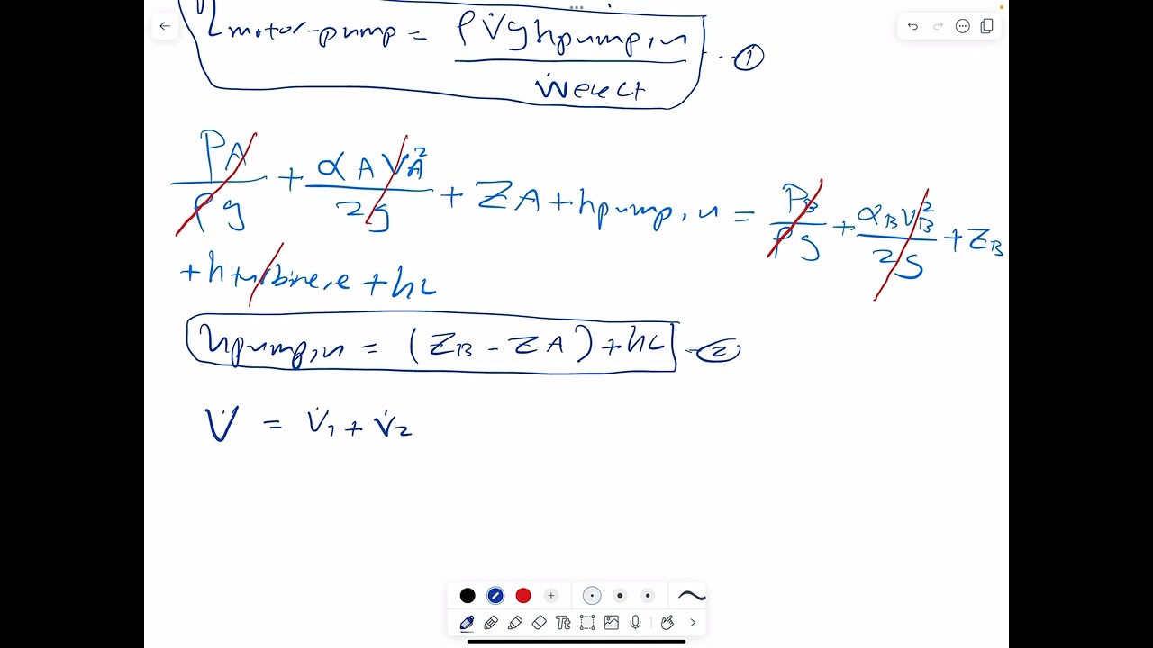 Piping system with pumps and turbines, problem 1
