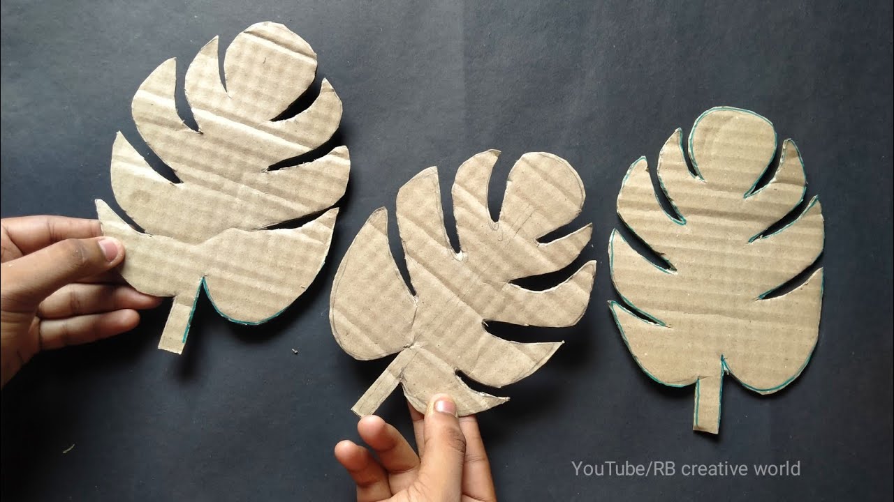 How Make Cardboard Paper Leaves,DIY Home Decor Ideas , Paper Leaves , Arts  & Crafts : r/papercrafting