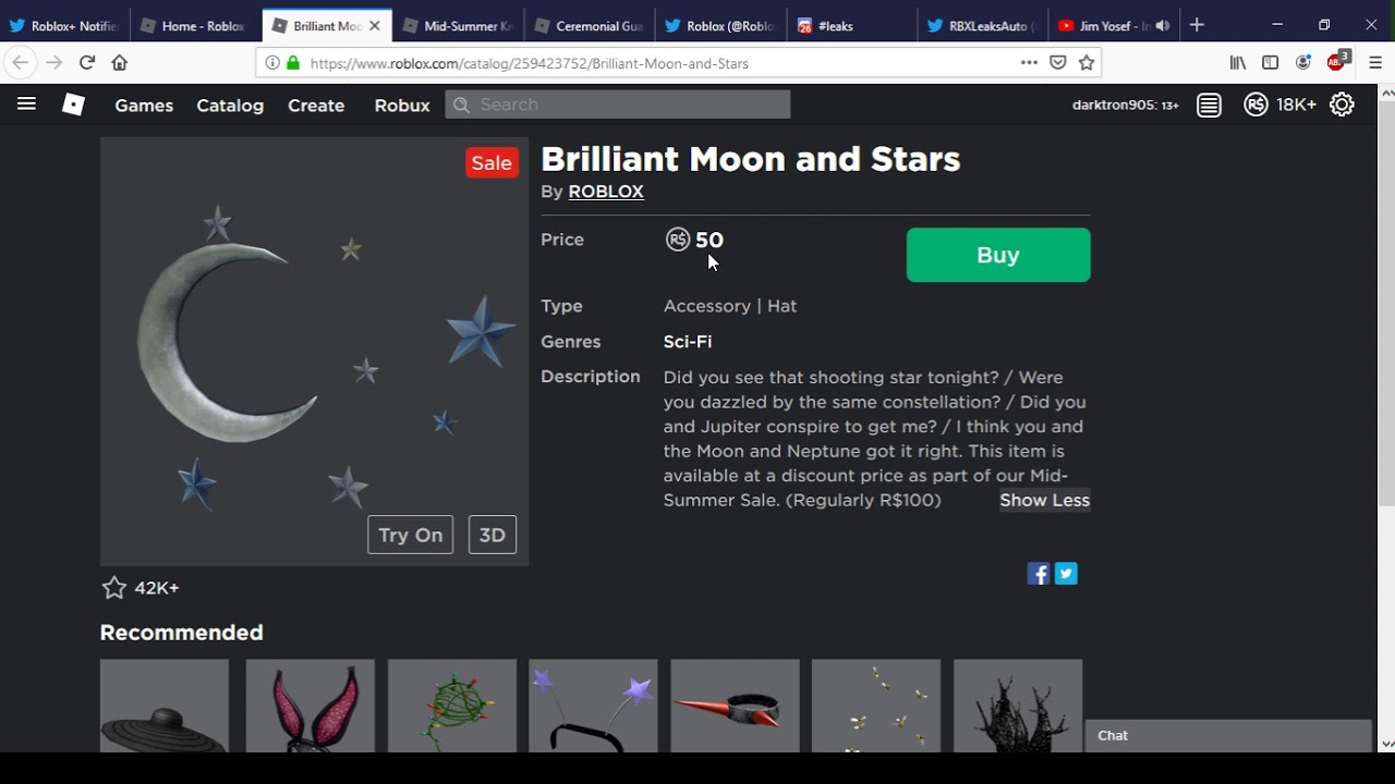 Brilliant Moon And Stars And Mid Summer Knight Discounted Roblox