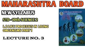 L.2 LIFE PROCESSES IN LIVING ORGANISMS PART 1 |LECTURE NO.3 |MAHARASHTRA BOARD