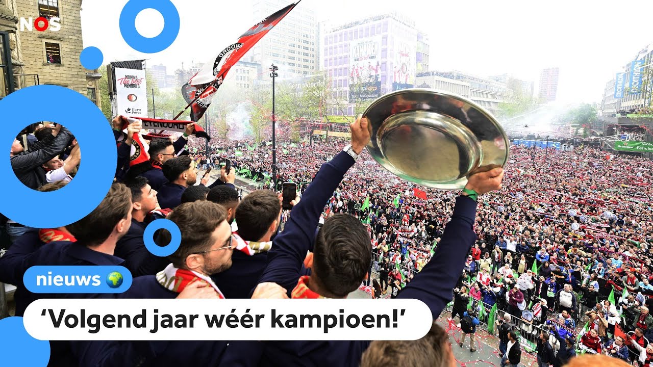 Heel Rotterdam viert feest bij huldiging Feyenoord