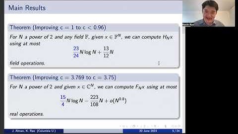 STOC 2023 Session 2A- Faster Walsh-Hadamard and Discrete Fourier Transforms From Matrix Non-Rigidity