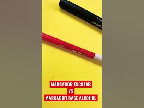 MARCADOR ESCOLAR VS MARCADOR BASE DE ALCOHOL #shorts 