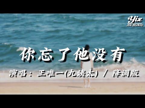 王唯一(九姨太) - 你忘了他沒有『 你忘了他沒有，還要被大雨困多久，你忘了他沒有，我撐傘待在你左右 』「動態歌詞 / 降調版音樂」♪