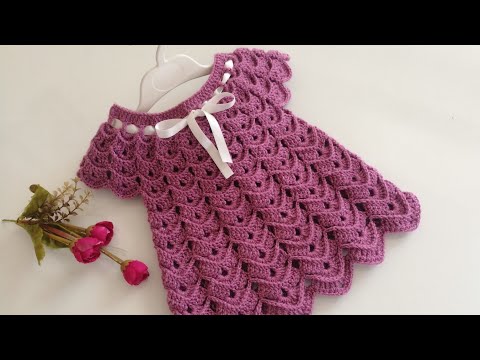 Tığ İşi Prenses Bebek Elbisesi/Easy crochet baby dress