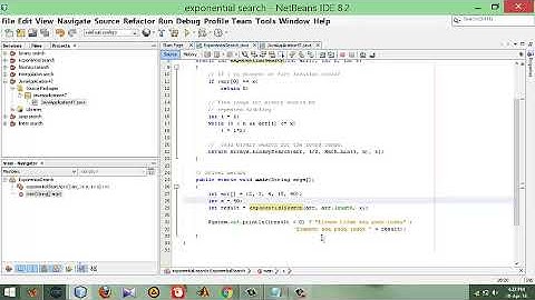 Exponential Search Java Netbeans