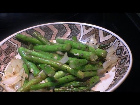 How to cook Asparagus Onion and Garlic stir fry