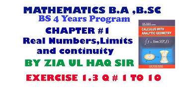 Calculus by S.M YUSUF |CH 01|L-10|Ex1.3|Continuity of function | Introduction and Concept in URDU