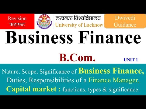 1| Business Finance bcom, Business finance lucknow university, business finance in hindi,