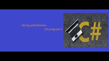 String Palindrome in c#