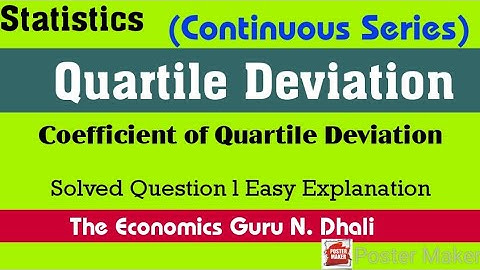 Quartile Deviation of Continuous series l Coefficient of Quartile Deviation l Soved Example