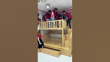 Giường 2 tầng Thông Minh tiện ích, gỗ sồi cao cấp hộc kéo | Minh Khôi