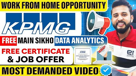 KPMG HIRING FRESHERS | NETHERLAND BASED MNC HIRING | FREE DATA ANALYTICS COURSE | FREE CERTIFICATE