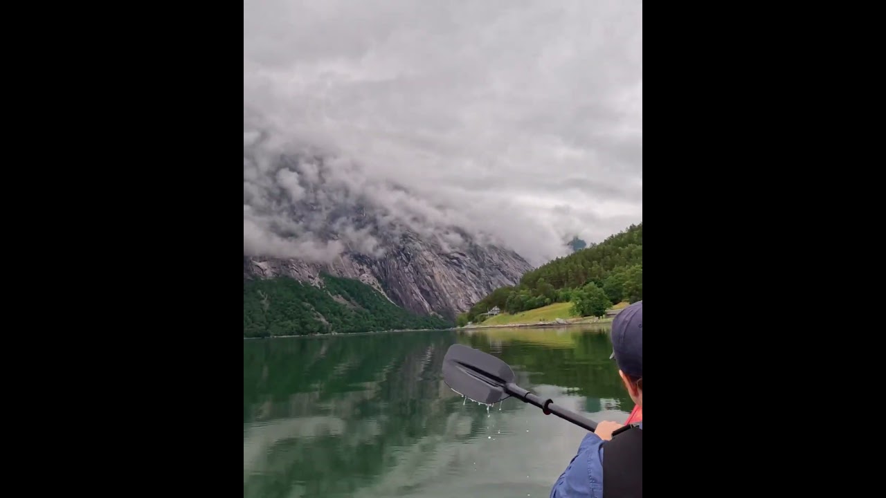 Kayaking on Eidfjord, Norway