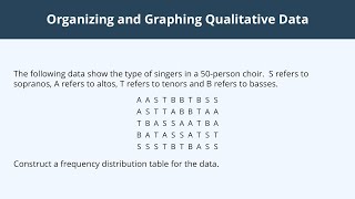 Organizing and Graphing Qualitative Data - 1
