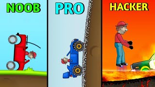 NOOB vs PRO vs HACER Gameplay Hill Climb Racing  | Highest Score Hill Climb  screenshot 4