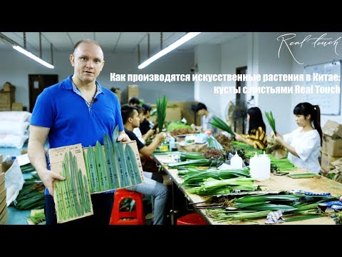 Как производятся искусственные растения в Китае: кусты с листьями Real Touch