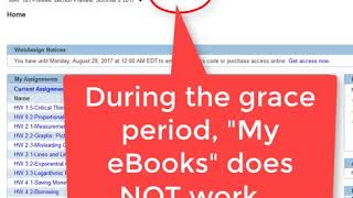 How to Access the eBook in WebAssign During the Grace Period