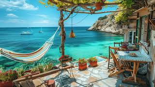 4K Cozy Coastal Cafe Bossanova Jazz Music in Sardinia, Italy | Cafe Ambience | Background Music