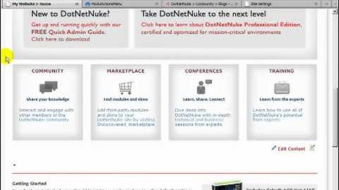 DotNetNuke Tutorial, Actions Menu Control by WatchersNET for DotNetNuke - Video #144